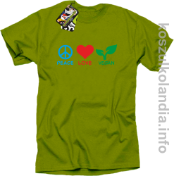 Peace Love Vegan - Koszulka męska kiwi