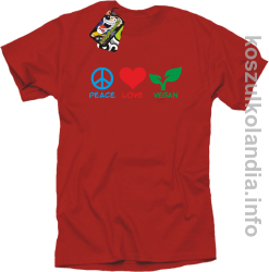 Peace Love Vegan - Koszulka męska czerwona 