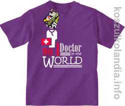 No.1 Doctor in the world - koszulka dziecięca - fioletowa