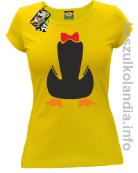 Pingwin no head bez głowy - koszulki damskie - żółta