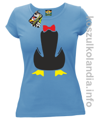 Pingwin no head bez głowy - koszulki damskie - błękitna