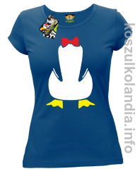 Pingwin no head bez głowy - koszulki damskie - niebieska