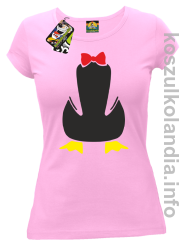 Pingwin no head bez głowy - koszulki damskie - różowa