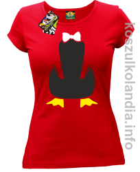 Pingwin no head bez głowy - koszulki damskie - czerwona