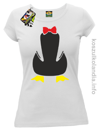 Pingwin no head bez głowy - koszulki damskie - biała