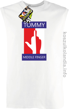 Tommy Middle Finger - bezrękawnik męski - biała