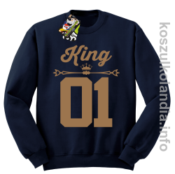 KING 01 Sport Style Valentine - bluza bez kaptura - granatowa