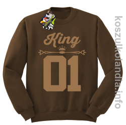 KING 01 Sport Style Valentine - bluza bez kaptura - brązowa