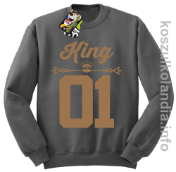 KING 01 Sport Style Valentine - bluza bez kaptura - szara