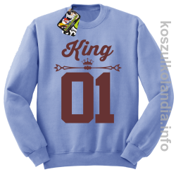 KING 01 Sport Style Valentine - bluza bez kaptura - błękitna