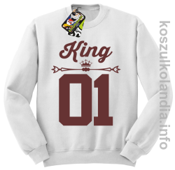 KING 01 Sport Style Valentine - bluza bez kaptura - biała