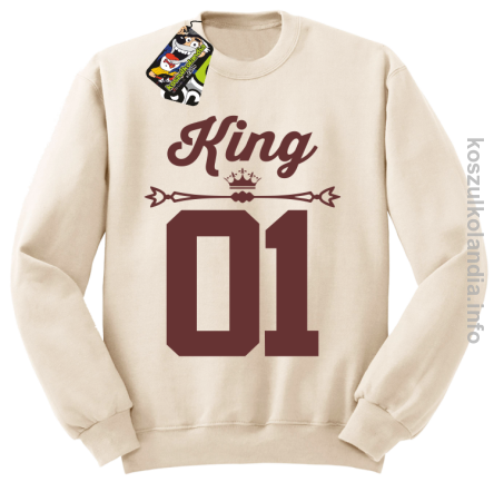 KING 01 Sport Style Valentine - bluza bez kaptura - beżowa
