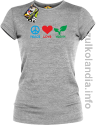 Peace Love Vegan - Koszulka damska melanż 