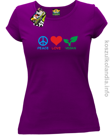 Peace Love Vegan - Koszulka damska 
