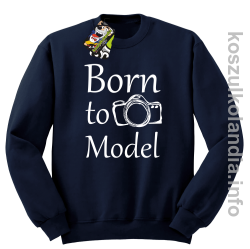 Born to model - Longsleeve - bluza z nadrukiem bez kaptura - granatowy