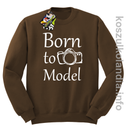 Born to model - Longsleeve - bluza z nadrukiem bez kaptura - brązowy
