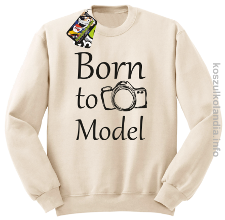 Born to model - Longsleeve - bluza z nadrukiem bez kaptura - beżowy