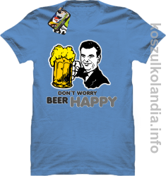 Dont worry beer happy - koszulki Standardowa - błękitna