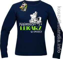 Najlepszy lekarz w okolicy - longsleeve męski - granatowy