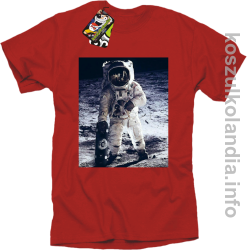 Kosmonauta z deskorolką - Koszulka męska czerwona 