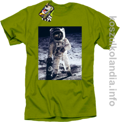 Kosmonauta z deskorolką - Koszulka męska kiwi 
