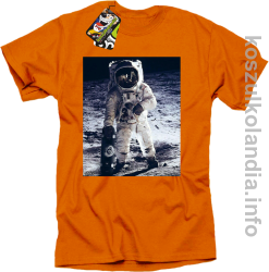 Kosmonauta z deskorolką - Koszulka męska pomarańczowa 