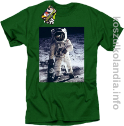 Kosmonauta z deskorolką - Koszulka męska zielona 