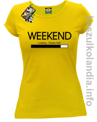 Weekend PLEASE WAIT - koszulka damska - żółta