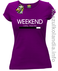 Weekend PLEASE WAIT - koszulka damska - fioletowa