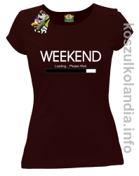 Weekend PLEASE WAIT - koszulka damska - brązowa