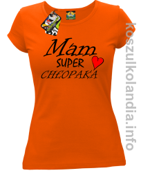 Mam Super Chłopaka Serce - koszulka damska - pomarańczowa