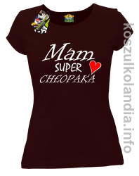 Mam Super Chłopaka Serce - koszulka damska - brązowa