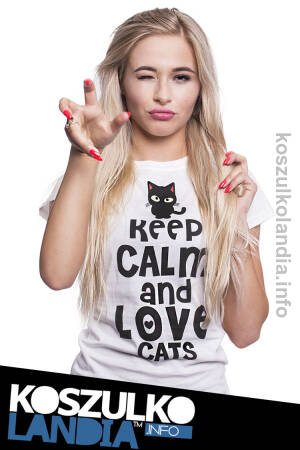 Keep Calm and Love Cats Black Filo - Koszulka damska 