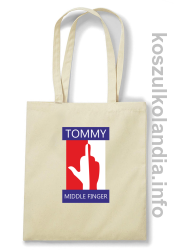 Tommy Middle Finger - torba bawełniana - beżowa