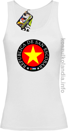 San Escobar Yellow Star Around - Top damski biały 