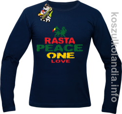 Rasta Peace ONE LOVE -  Longsleeve męski - granatowa