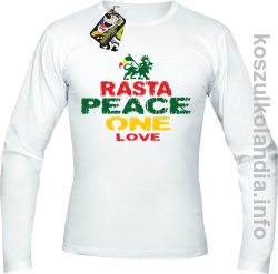 Rasta Peace ONE LOVE -  Longsleeve męski - biała