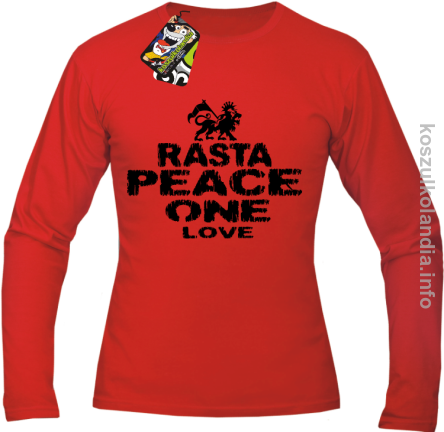 Rasta Peace ONE LOVE -  Longsleeve męski - czerwona