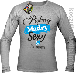 Piękny Mądry Sexy & Skromny - Longsleeve męski melanż 