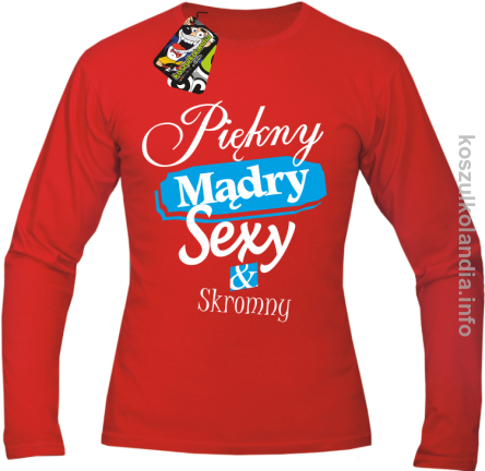 Piękny Mądry Sexy & Skromny - Longsleeve męski czerwony 