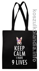 Keep Calm i Have 9 Lives Cat Disco - Torba EKO czarna 