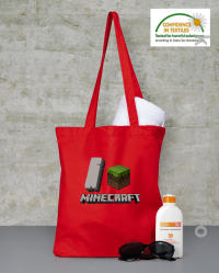 I love minecraft - torba bawełniana - czerwona