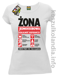 Żona - Jednoosobowa działalność gospodarcza - koszulka damska - biała