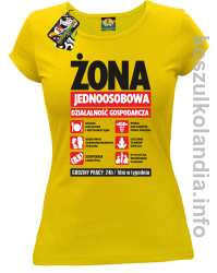 Żona - Jednoosobowa działalność gospodarcza - koszulka damska - żółta