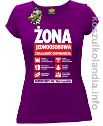 Żona - Jednoosobowa działalność gospodarcza - koszulka damska - fioletowa