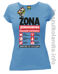 Żona - Jednoosobowa działalność gospodarcza - koszulka damska - błękitna