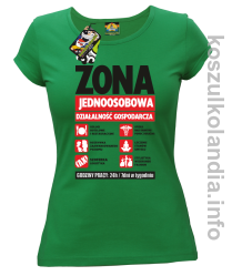 Żona - Jednoosobowa działalność gospodarcza - koszulka damska - zielony