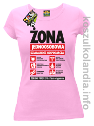 Żona - Jednoosobowa działalność gospodarcza - koszulka damska - różowa