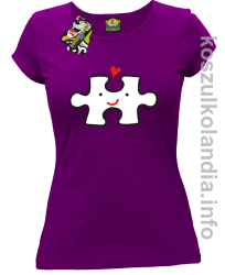 Puzzle love No1 - koszulka damska - fioletowa