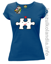 Puzzle love No1 - koszulka damska - niebieska
